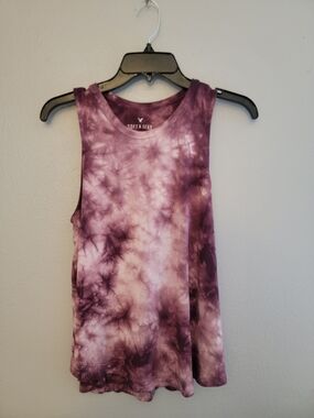 American Eagle Outfitters Purple Tie-Dye Sleeveless Tank